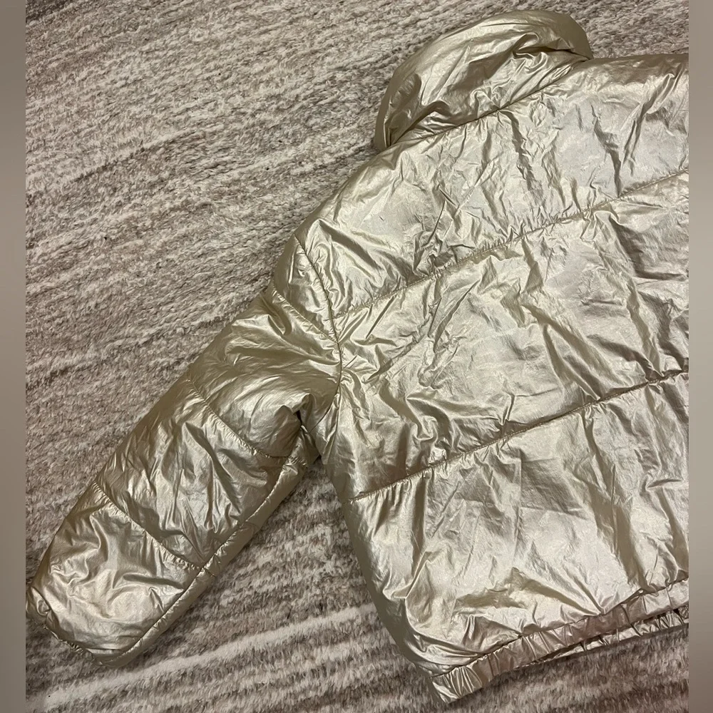 wild fable Metallic Cream Puffer Jacket